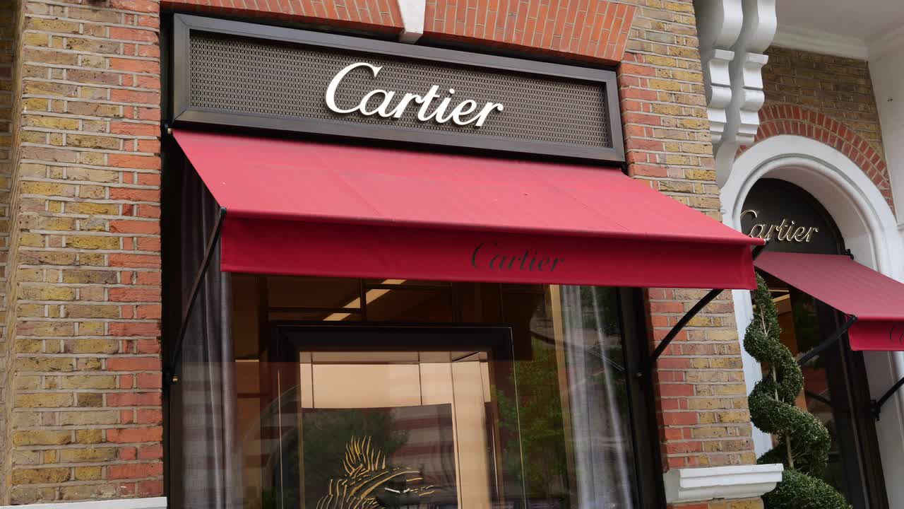 Cartier Storefront with Red Awning in London