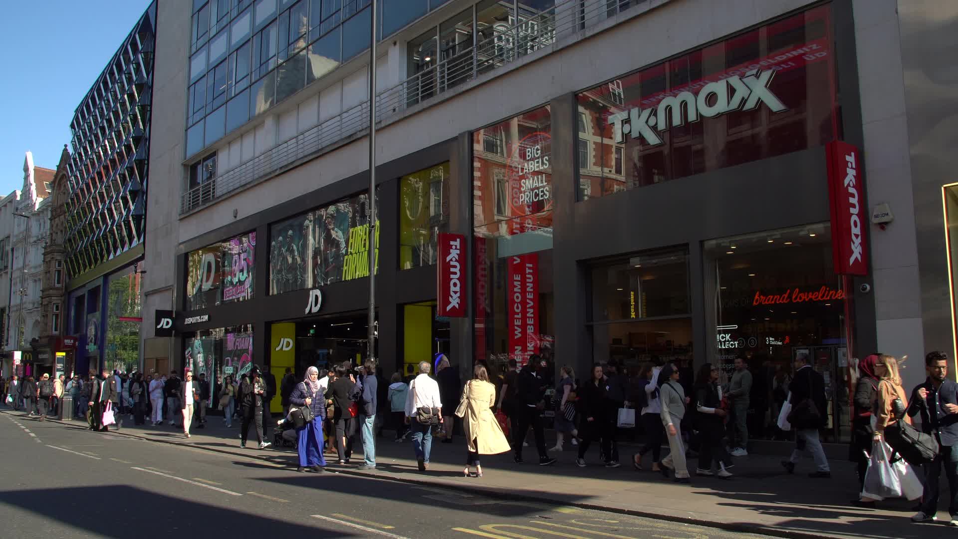 Busy Oxford Street Shopping Scene in London