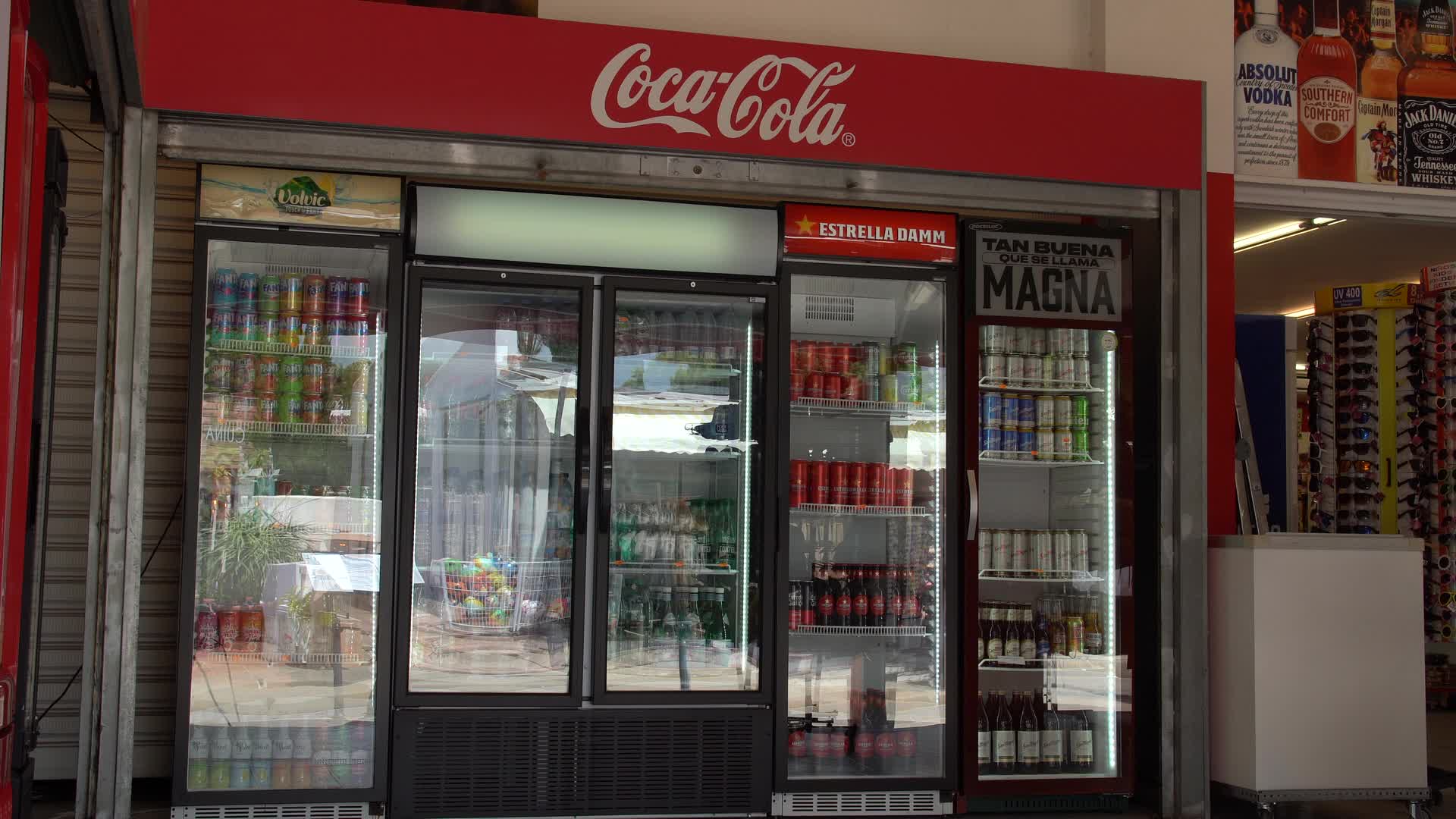Coca-Cola Branded Display in a SPAR in Cala d'Or, Mallorca, Spain