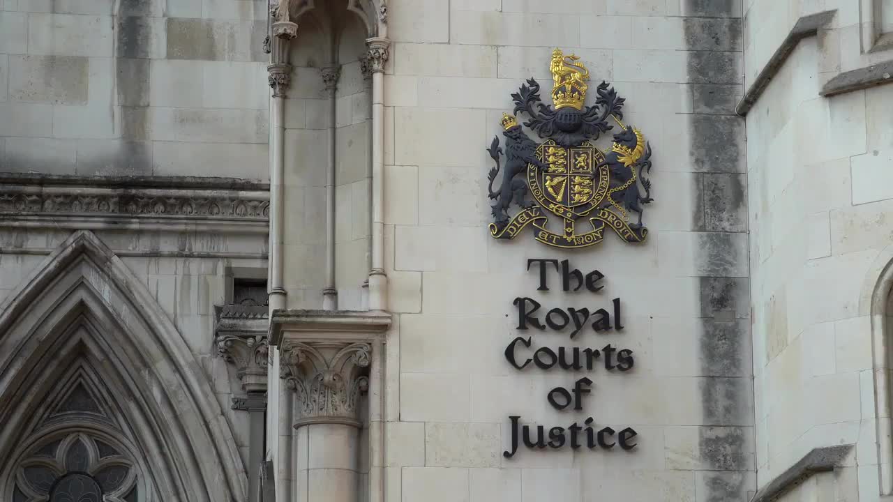 Royal Courts of Justice Building Exterior 4K Footage