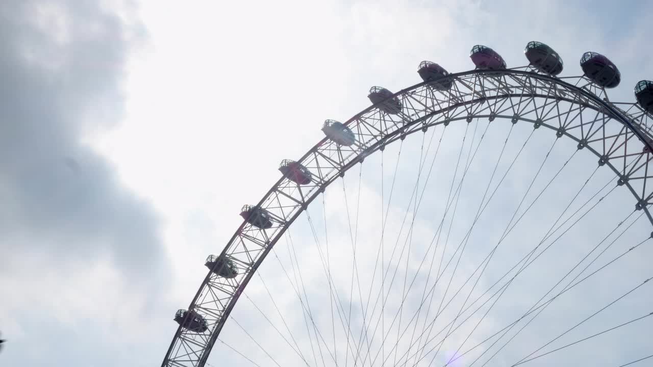 View of the London Eye Against a Cloudy Sky