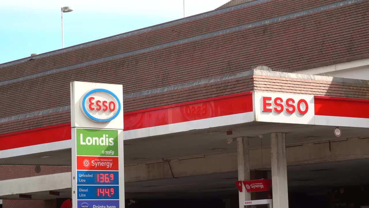 Esso Gas Station with Fuel Prices Display