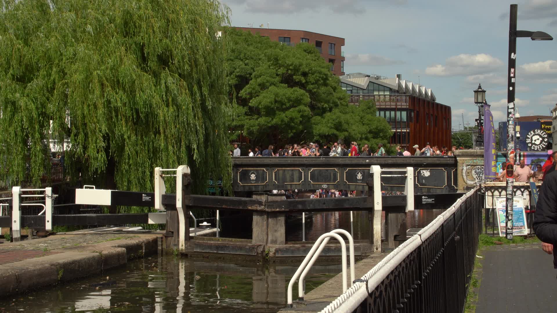 Punks at Camden Bridge Canal on a Sunny Day in London, UK