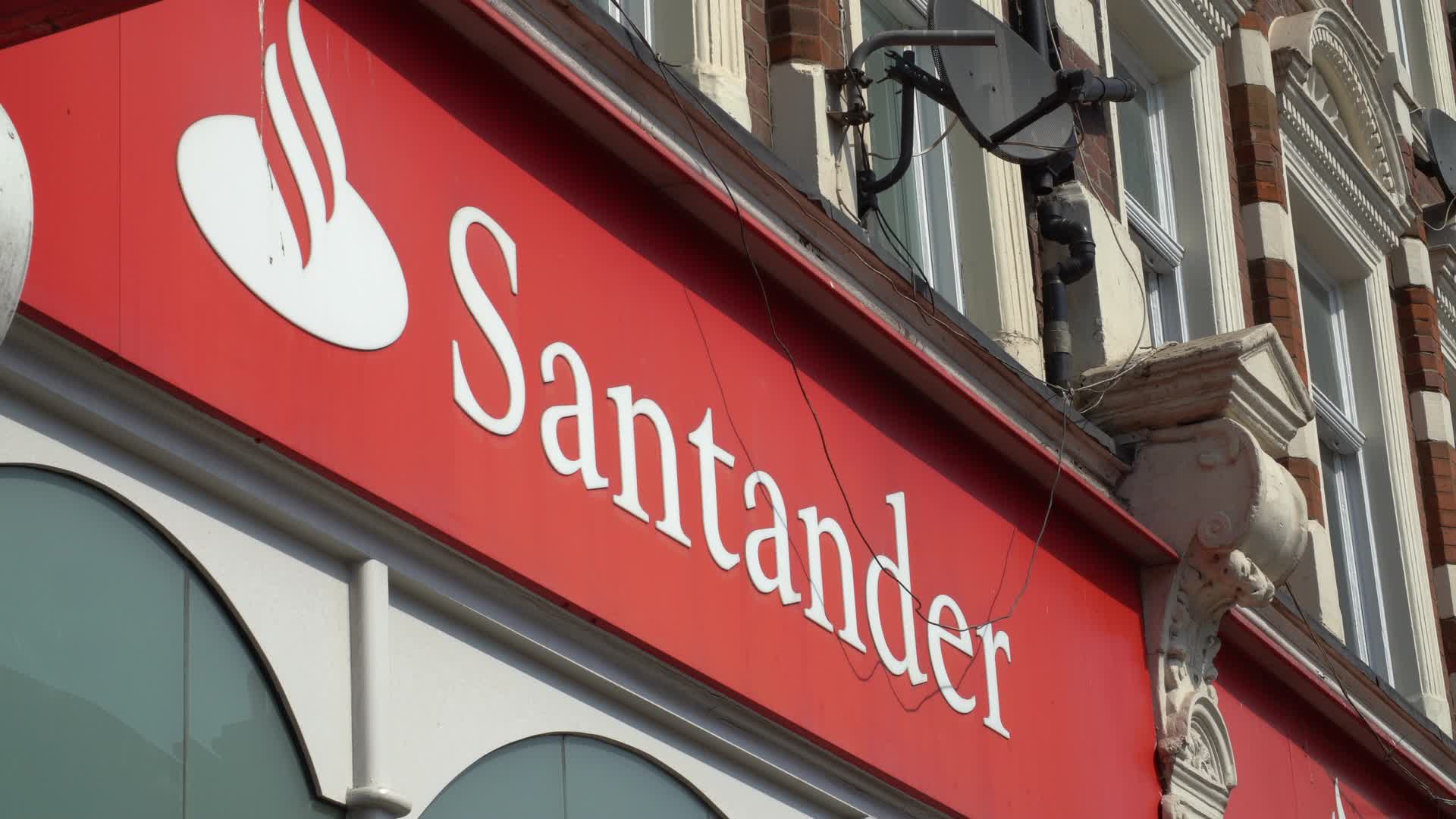 Santander Bank Exterior Signage