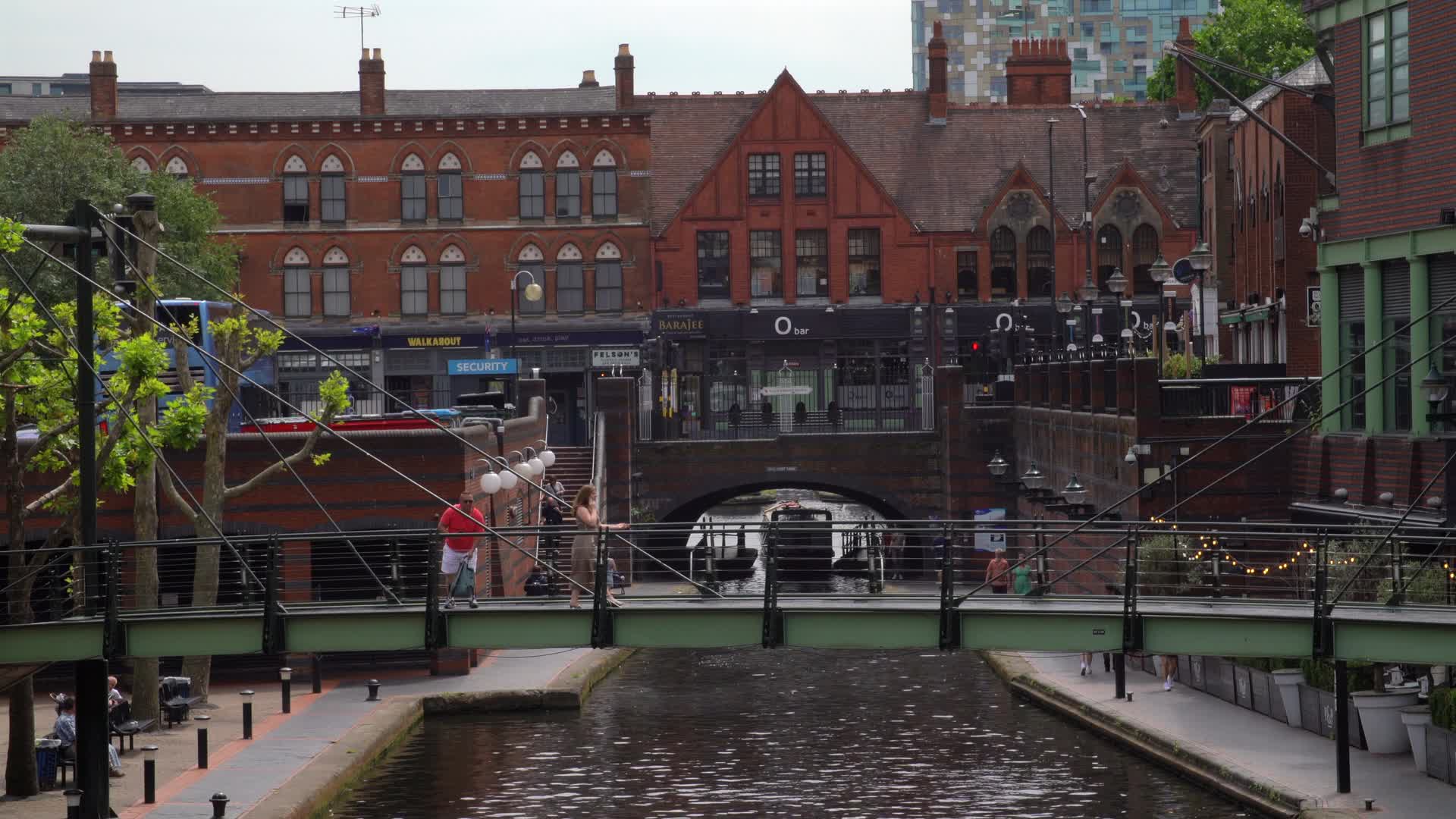 Birmingham Canal Urban Scene on a Cloudy Day