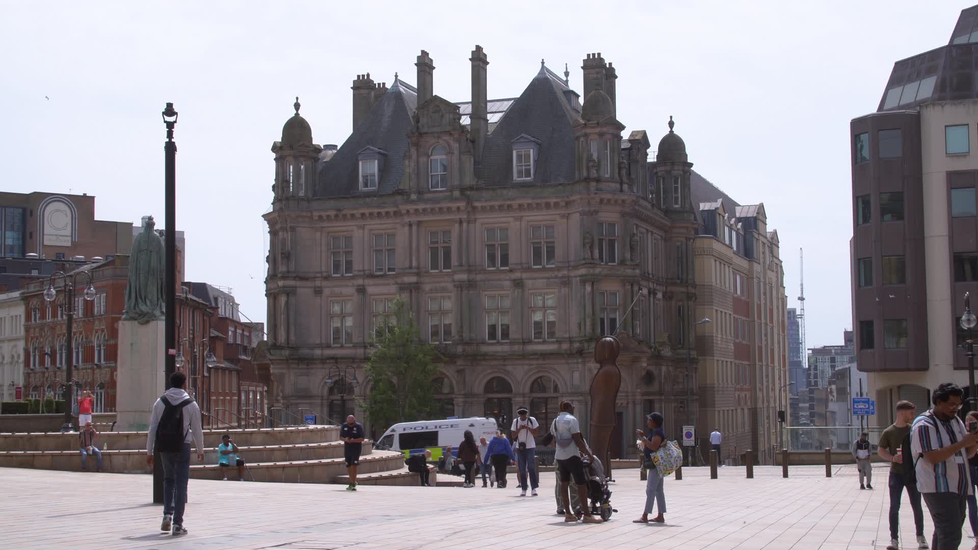 Birmingham City Square with Historic Architecture