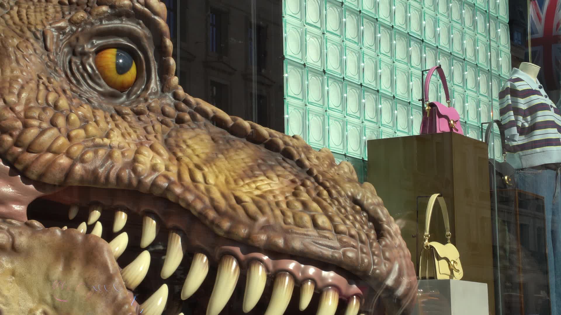 Dinosaur Display in Coach Fashion Store on Regent Street, London