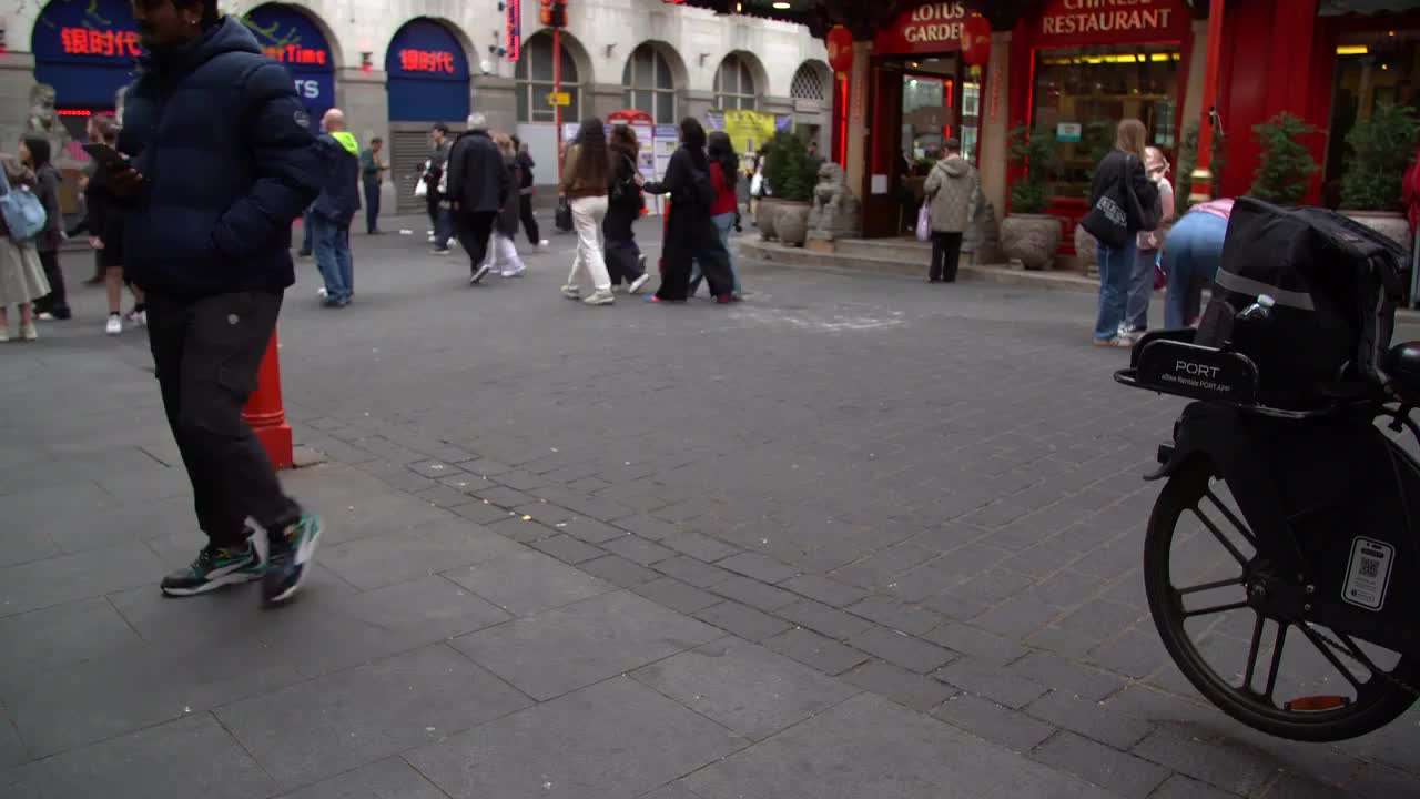 Chinatown Street Scene with Delivery Bicycle