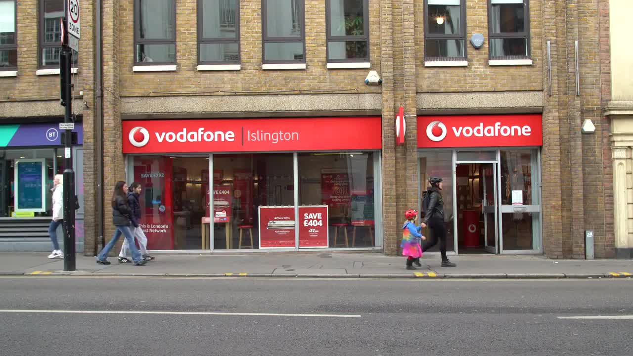 Vodafone Storefront in Islington Street Scene
