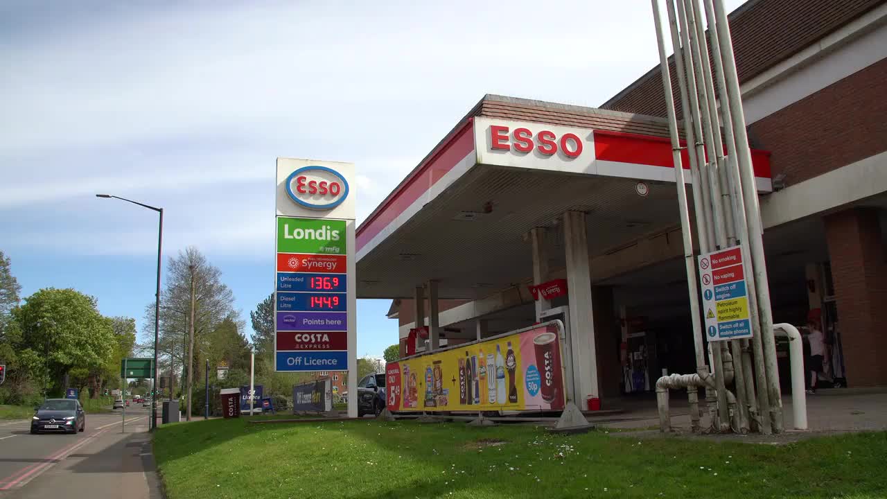 Esso Gas Station Exterior with Price Signage
