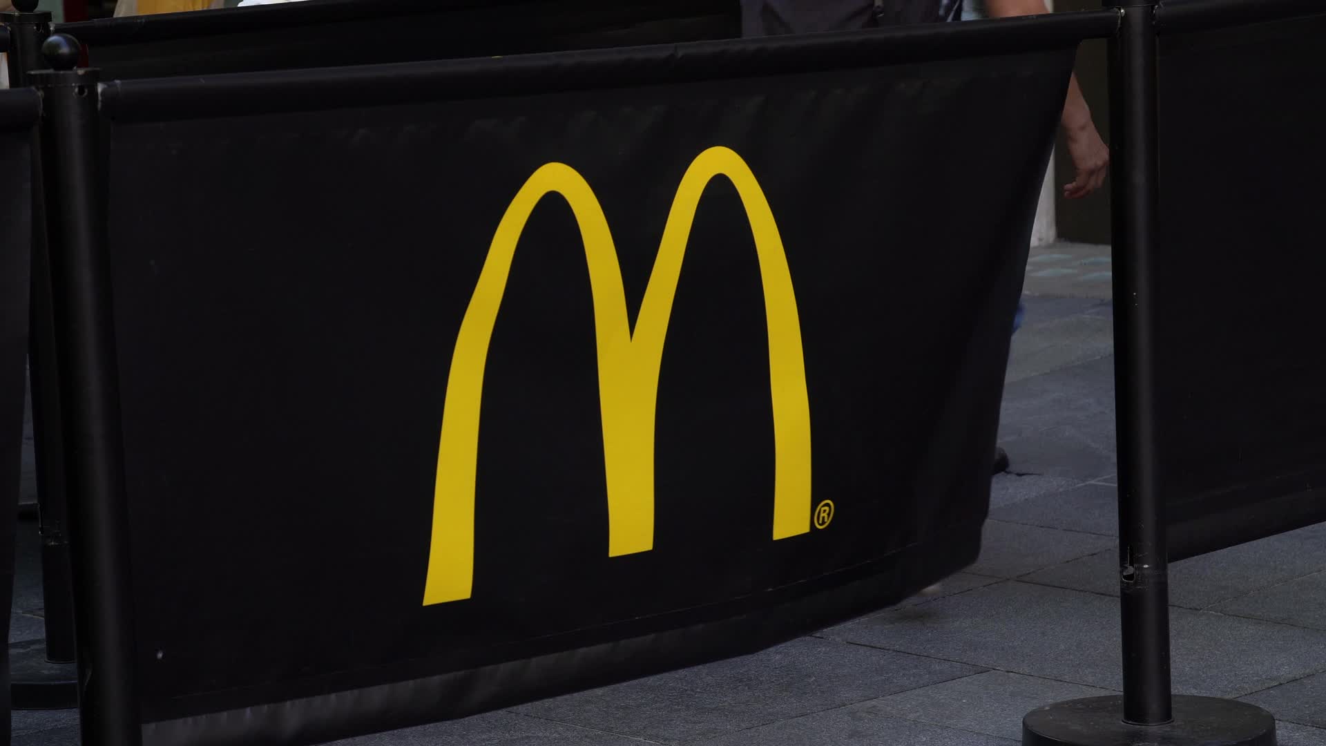 McDonald's Logo at Outdoor Seating Area