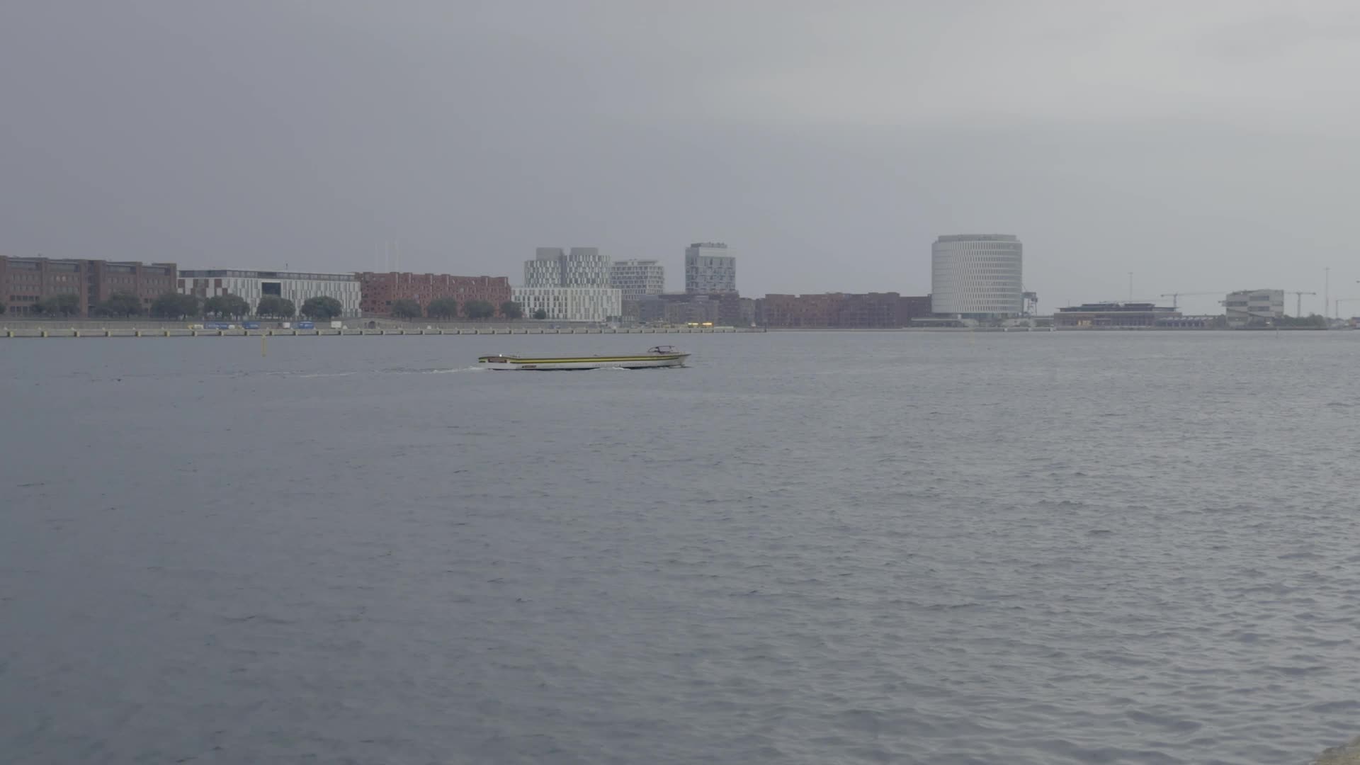 Copenhagen Waterfront Skyline on Overcast Day
