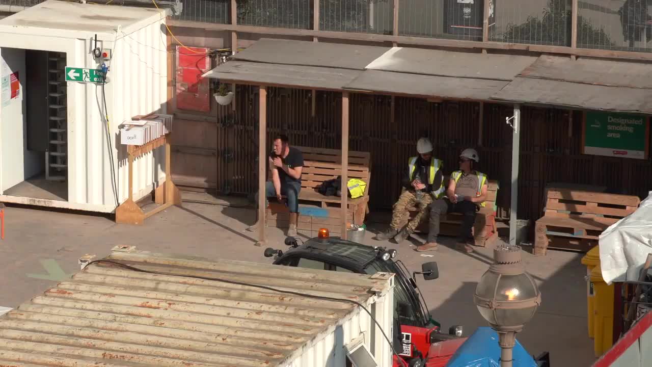 Construction Site Workers Taking a Break