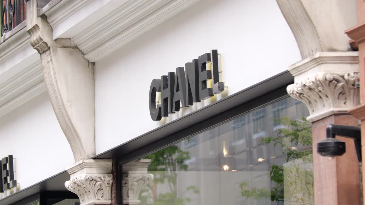 Chanel Storefront Sign on Urban Street in London