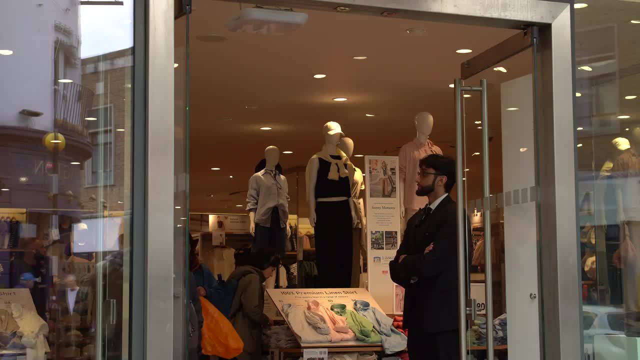 Shopping Scene at Uniqlo Storefront
