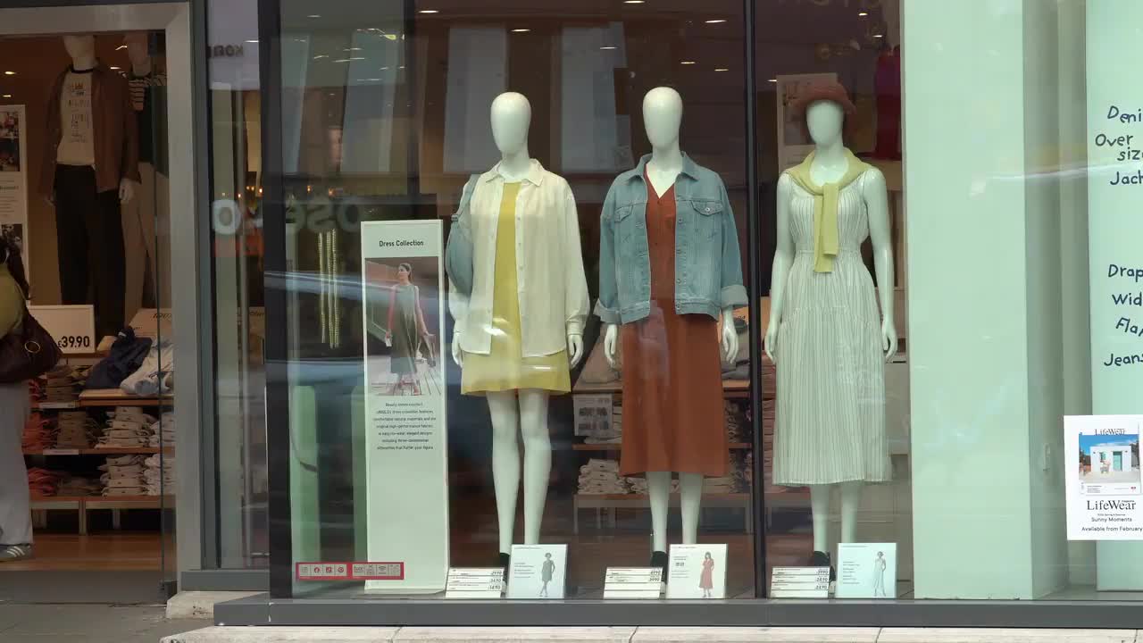 Uniqlo Storefront Display in Urban Setting