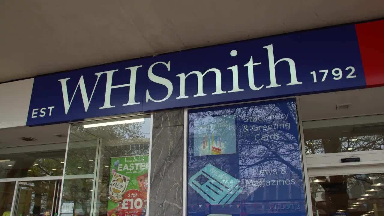 WHSmith Storefront with Easter Promotion Signage