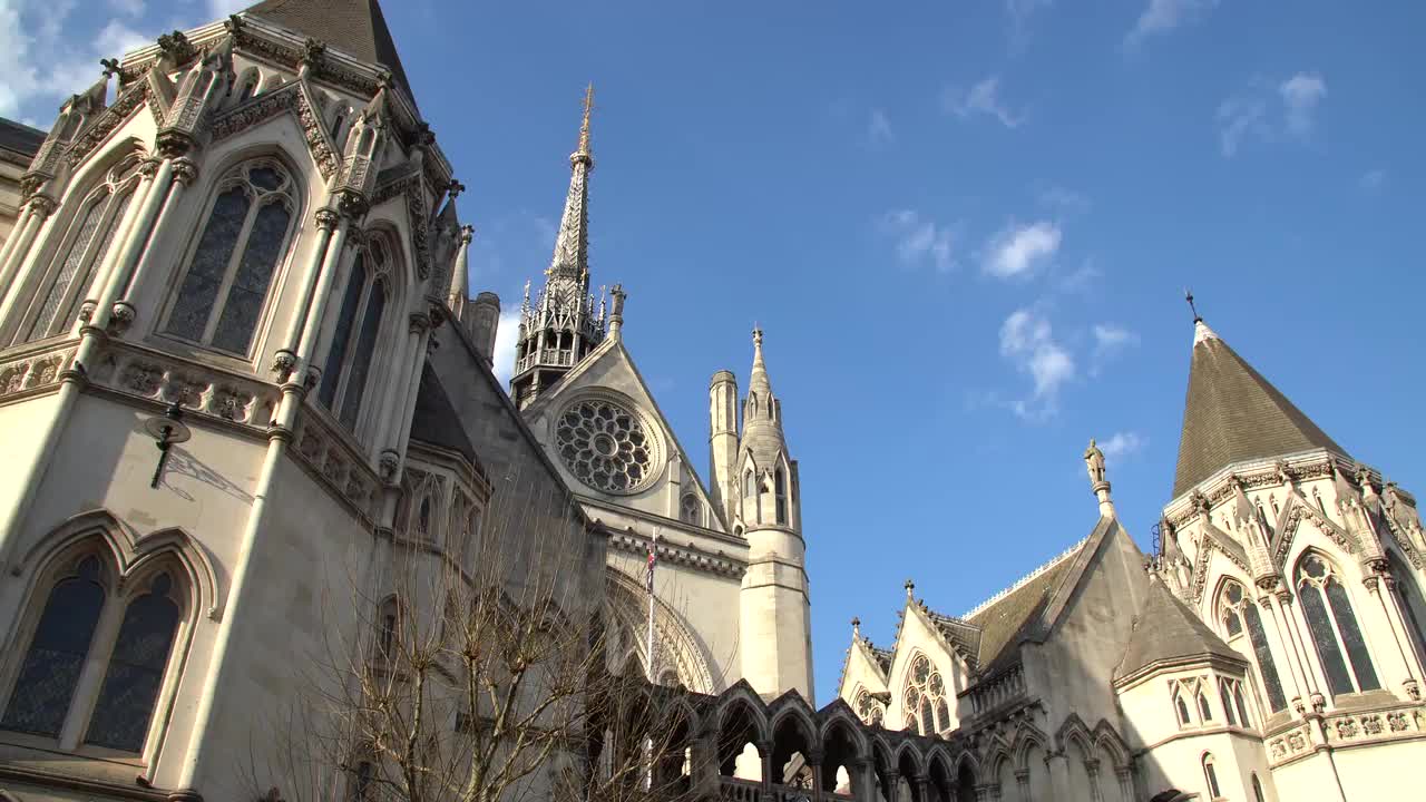 Royal Courts of Justice Architecture 4K Footage