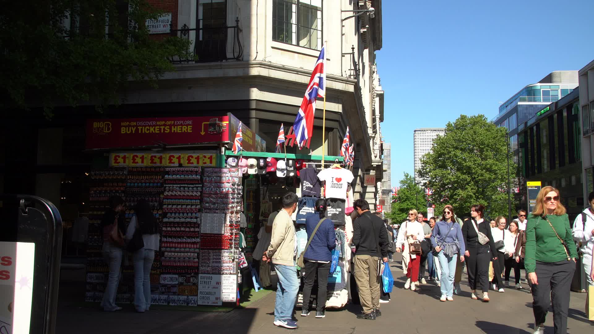 Oxford Street Busy Daytime Street Scene