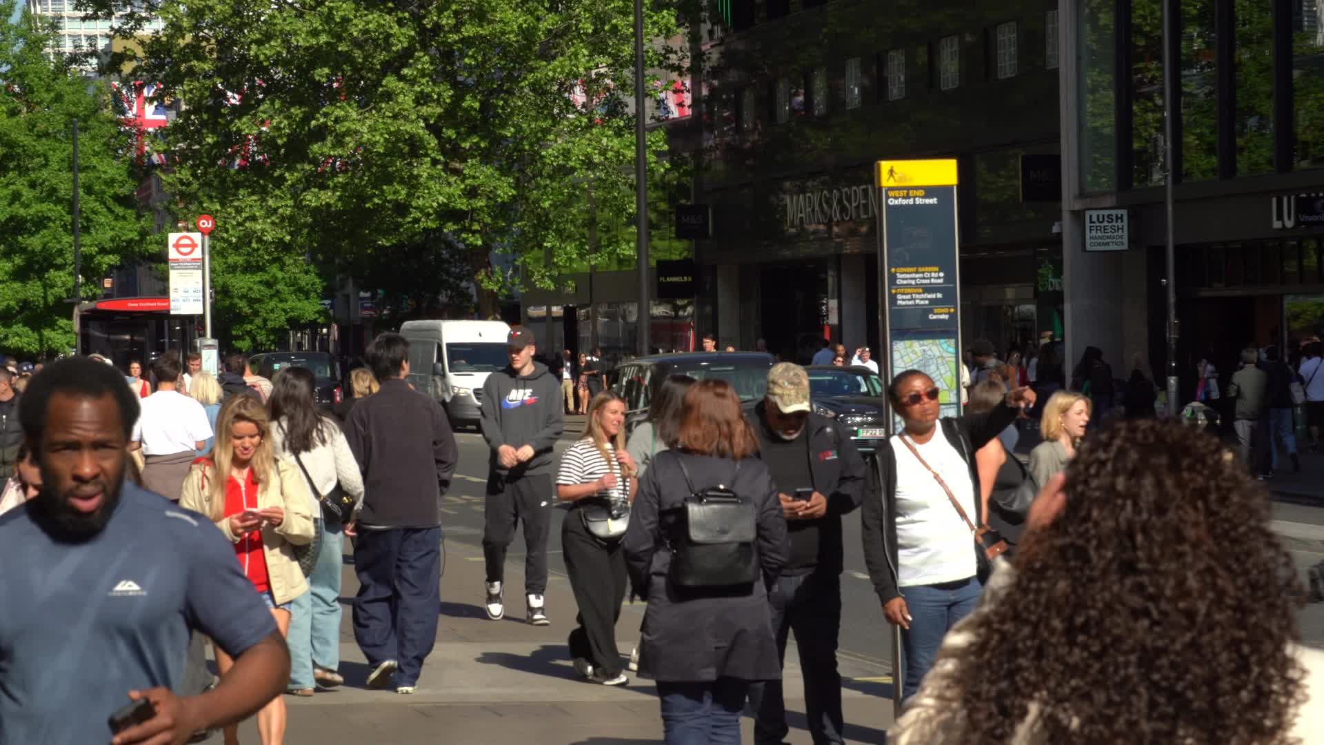 Busy Day on Oxford Street in London