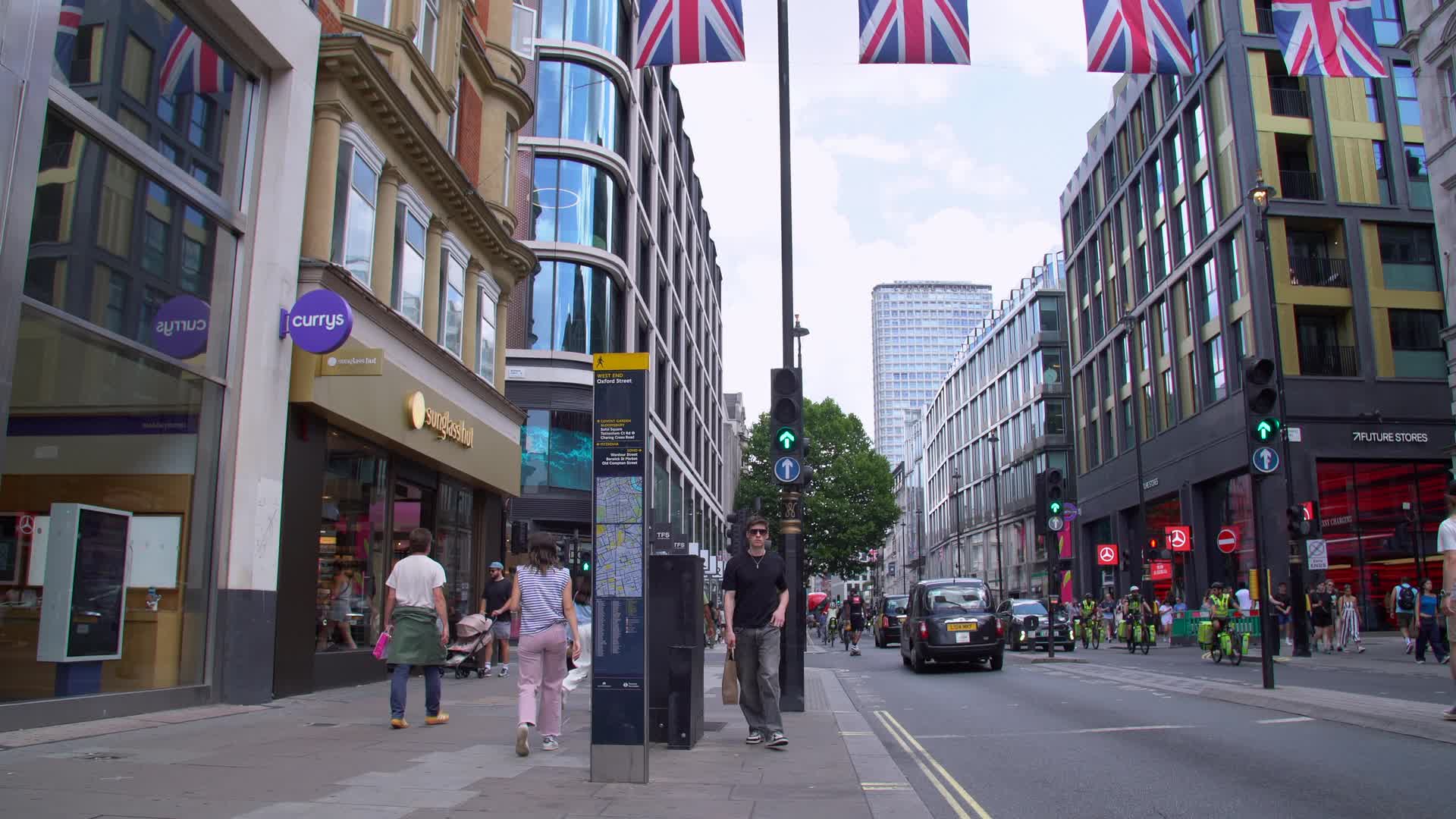Oxford Street Shopping Scene in London