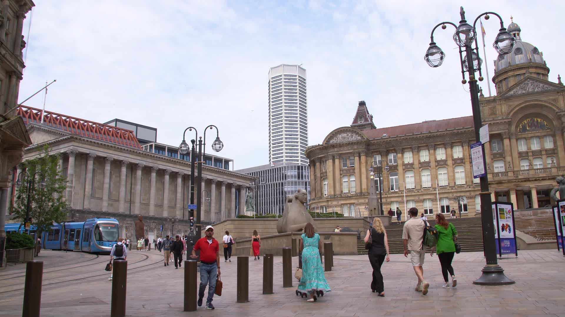 Birmingham City Centre Square with Tram