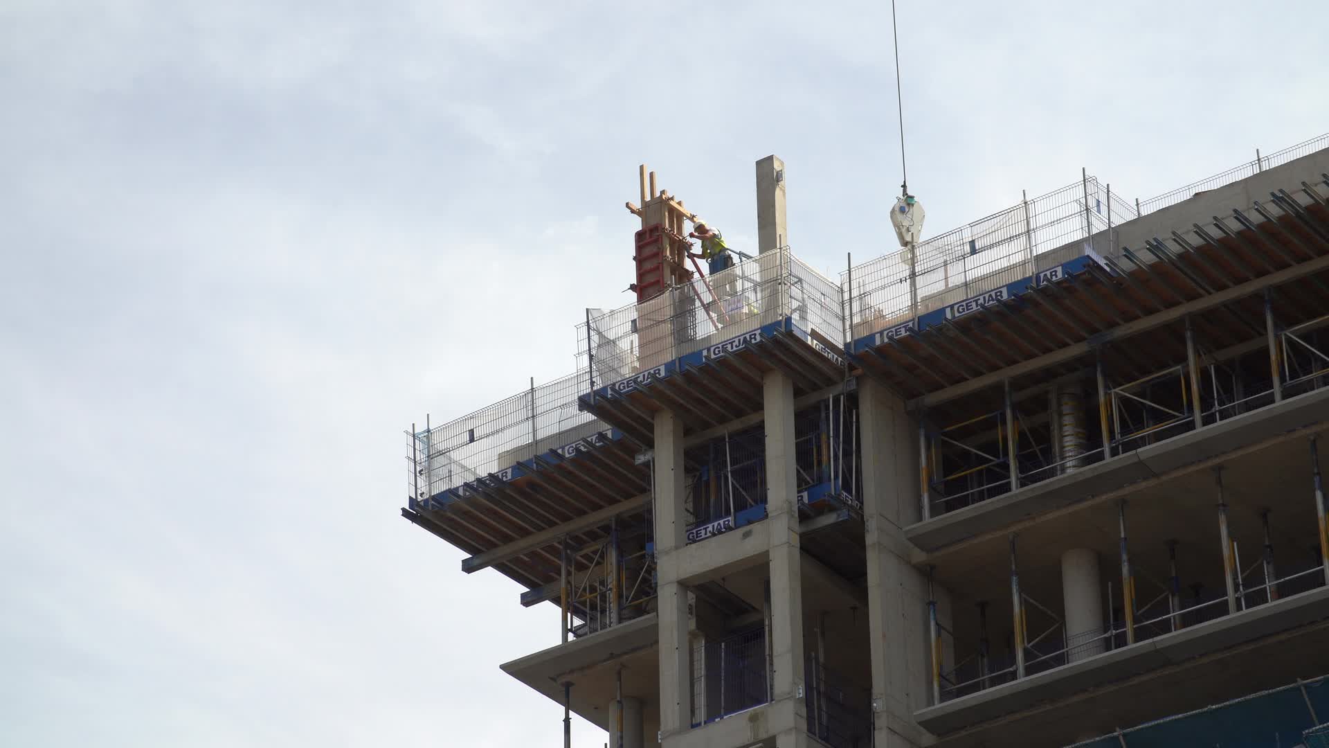 High-Rise Construction Work Underway