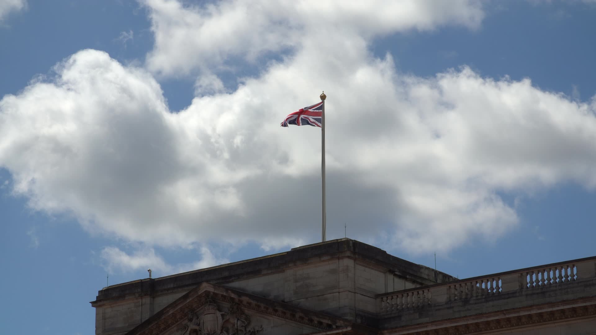 Union Jack Flying Over Buckingham Palace