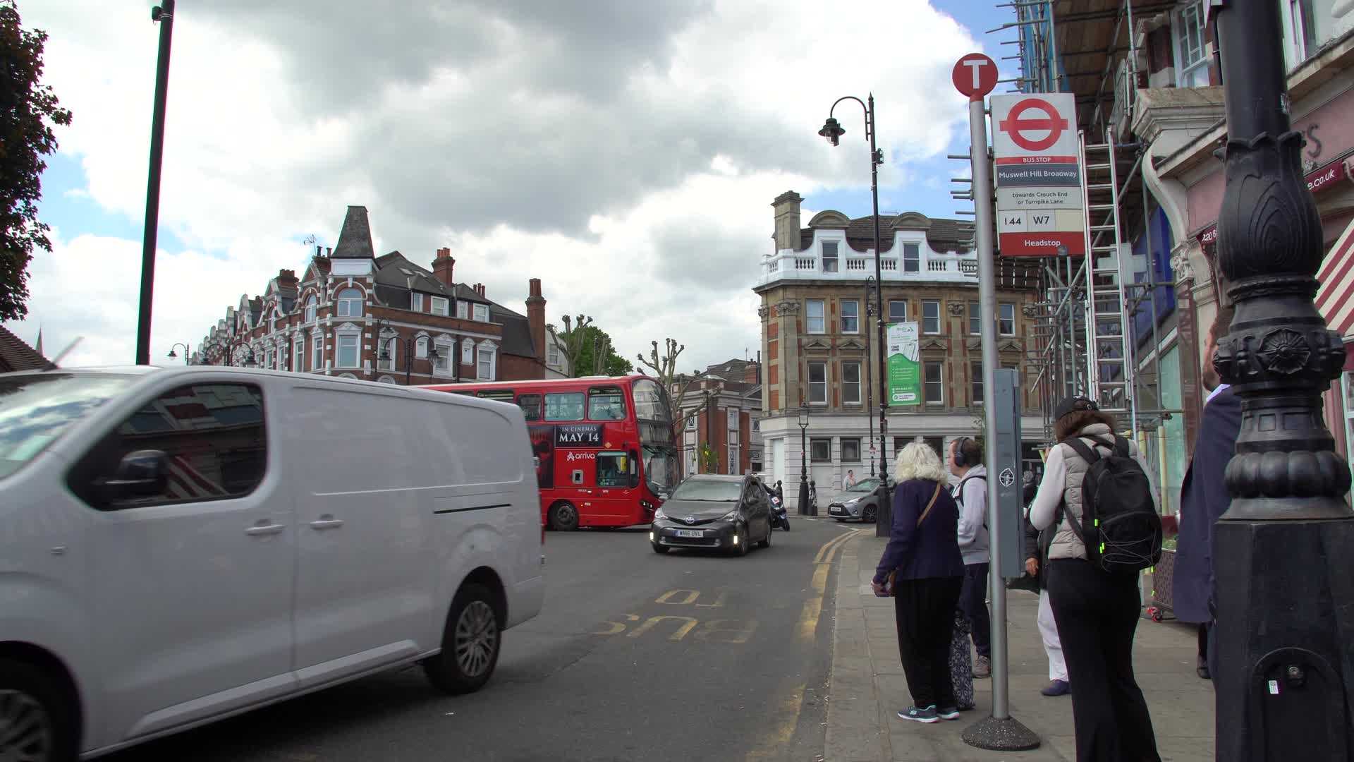 Red London Buses at Muswell Hill Broadway