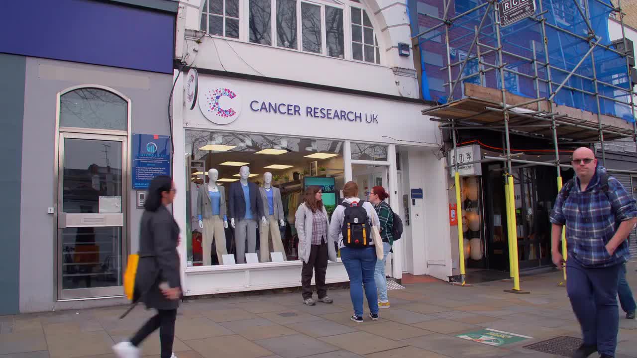 Cancer Research UK Charity Shopfront Scene