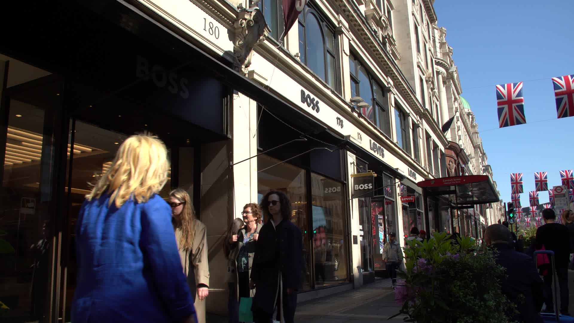 Hugo Boss Storefront on Busy London Street