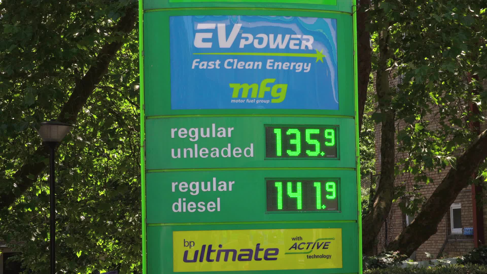 BP Fuel Price Display at Service Station in London