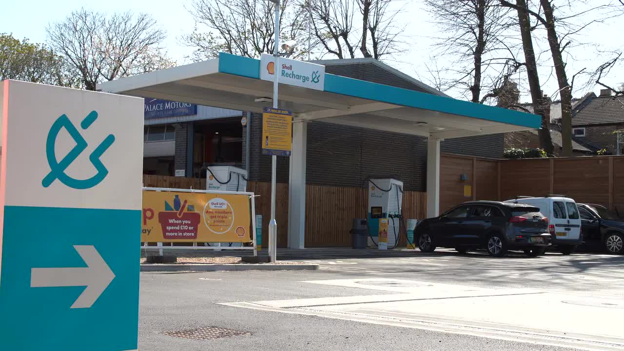 Shell Electric Vehicle Charging Station in Urban Setting