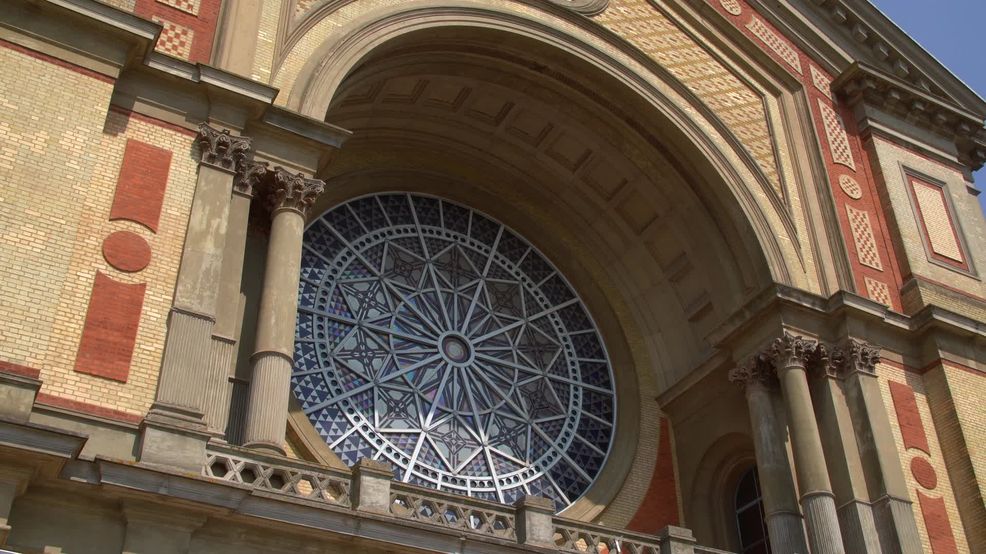 Circle Window on Front of Alexandra Palace in London, UK