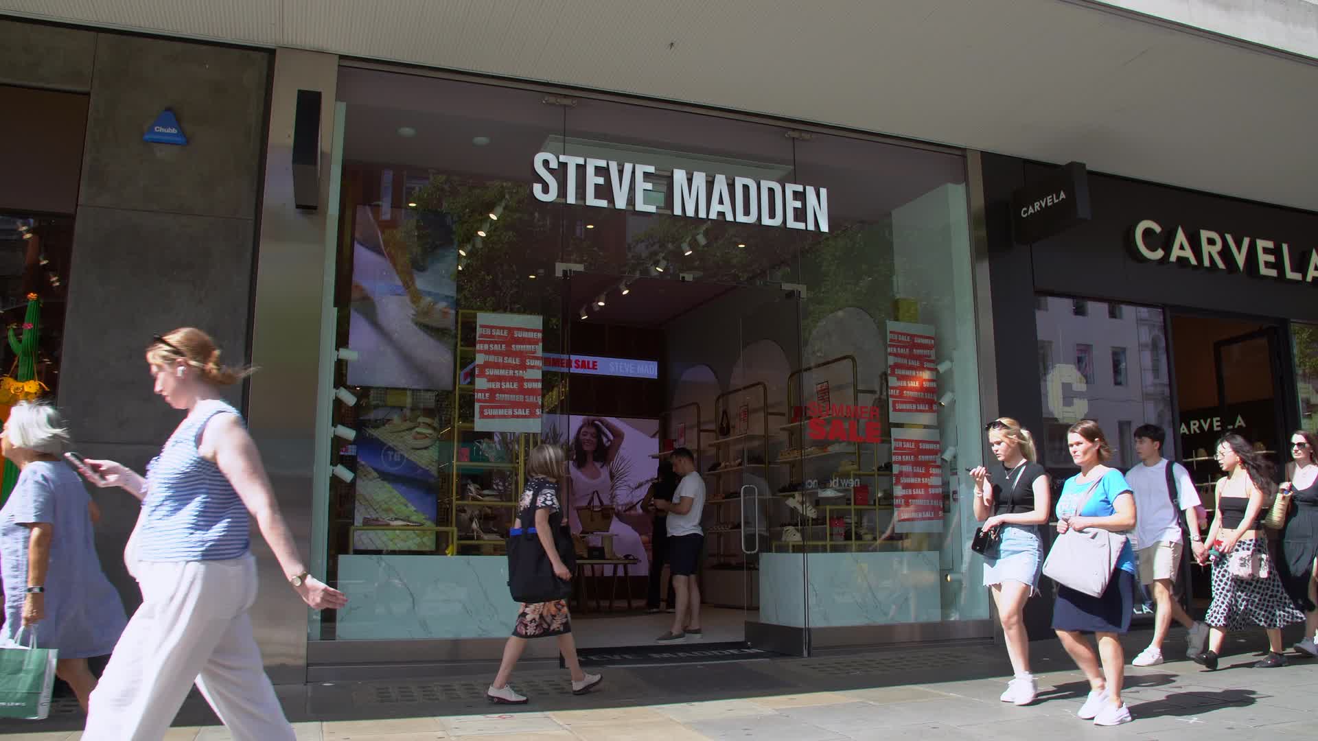 Steve Madden Storefront in Busy Shopping Area
