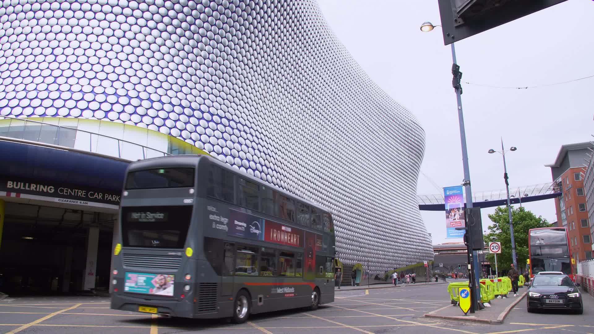 Birmingham Bullring Shopping Centre Double-Decker Bus Scene