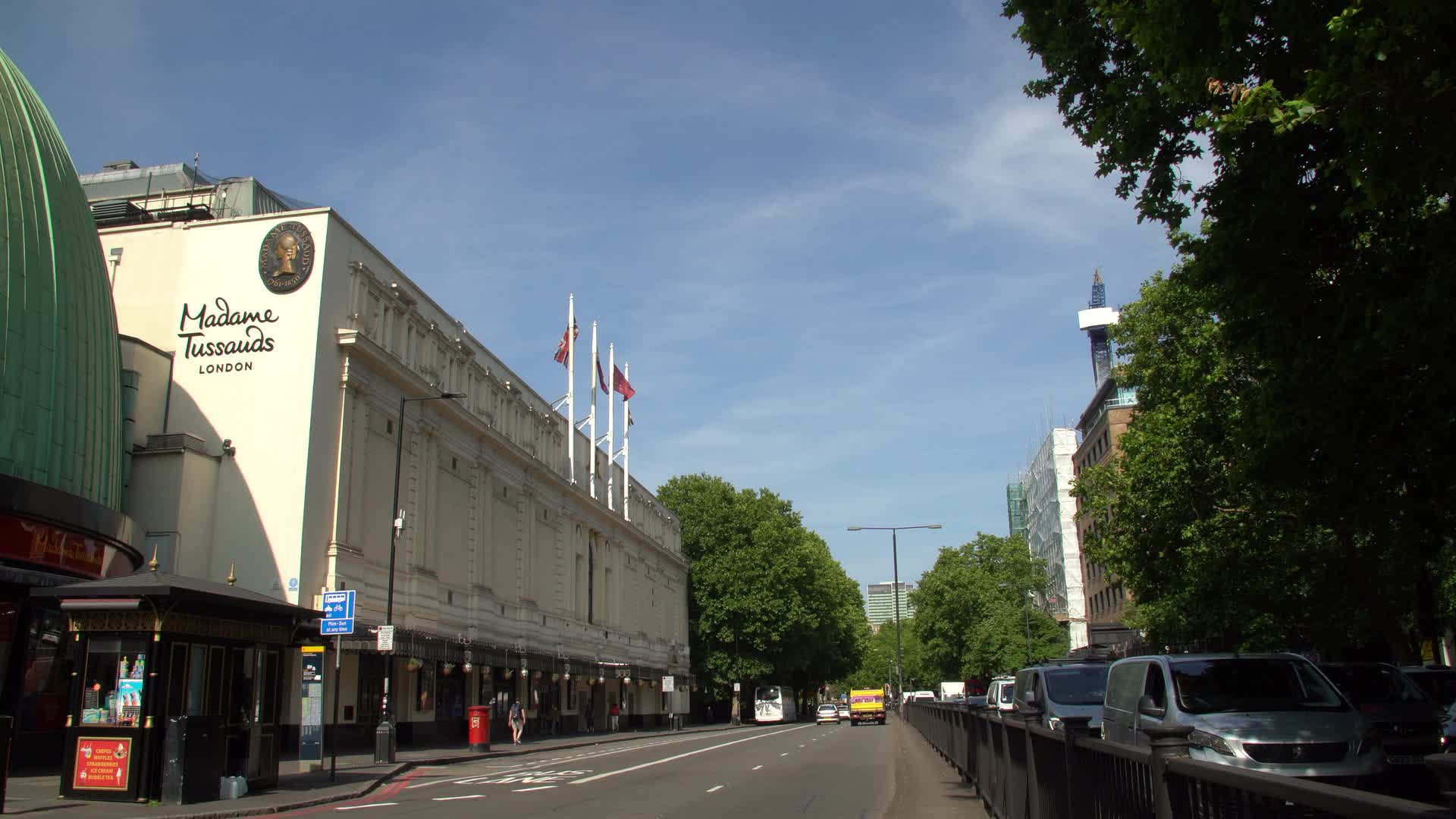 Exterior of Madame Tussauds in London on a Sunny Day