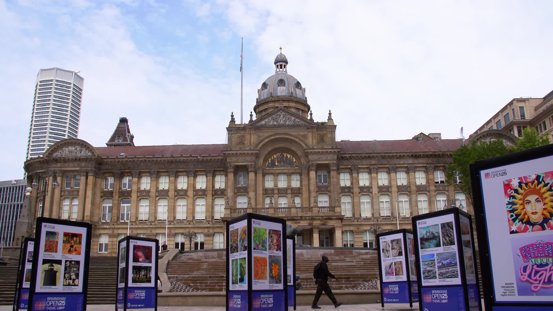 Birmingham Museum and Art Gallery Exterior with Public Art Display