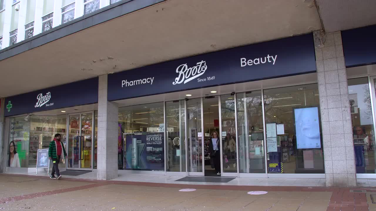 Boots Pharmacy Storefront on Urban Street