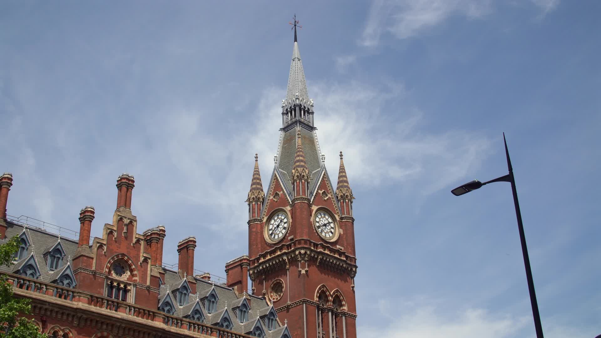 St Pancras Clock Tower Against Clear Blue Sky