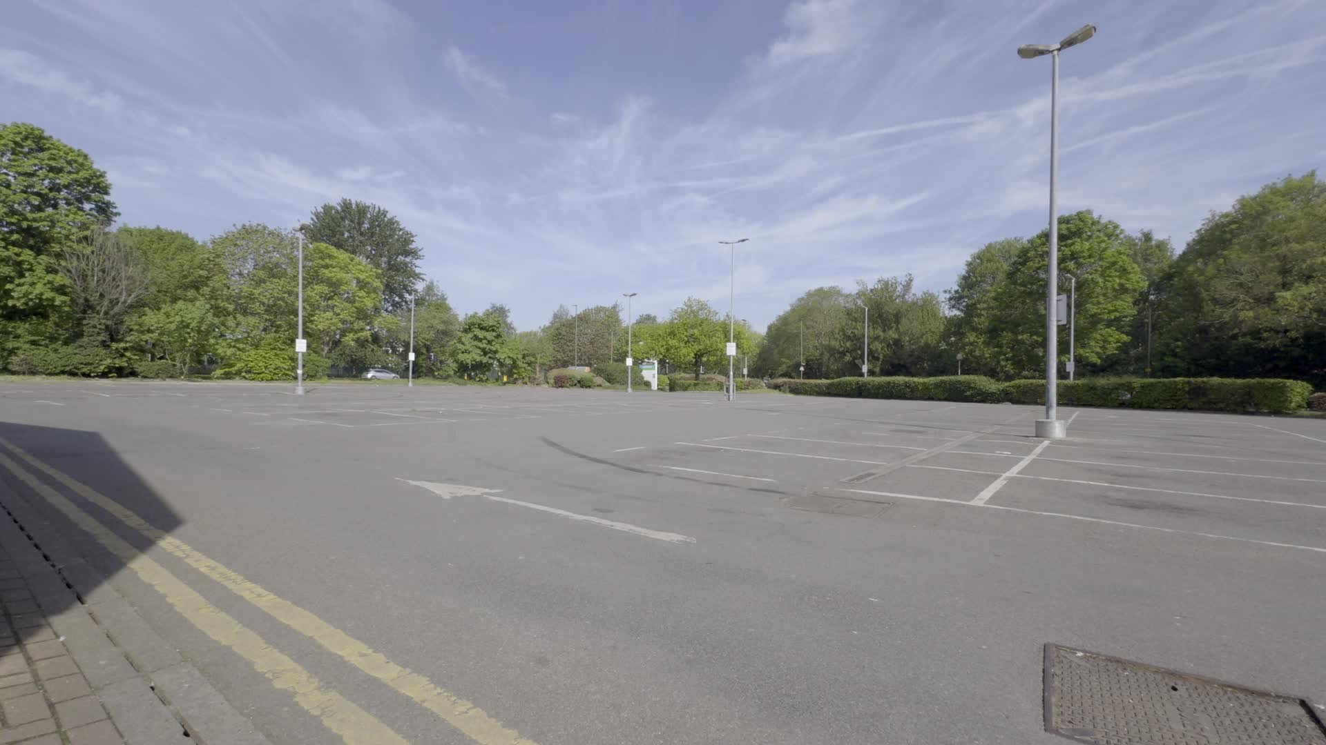 Empty Parking Lot in Sunny Weather