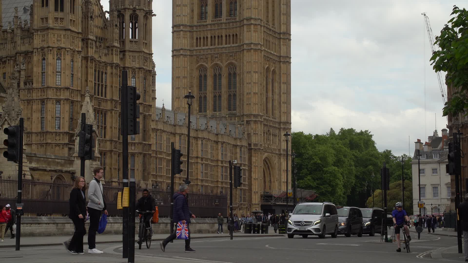 Big Ben and UK Parliament on a Cloudy Day in London, UK