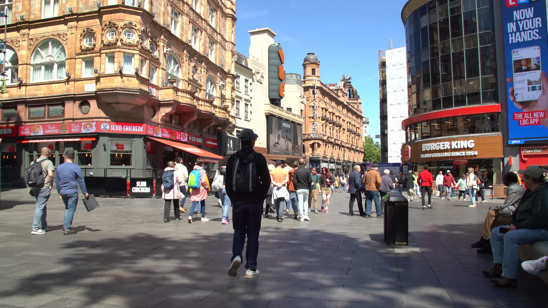Leicester Square Bustling Street Scene May 09