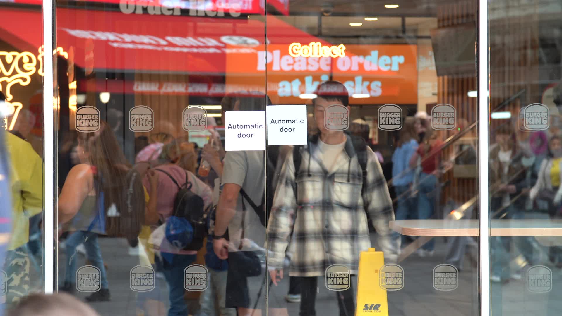 Busy Burger King Entrance Scene