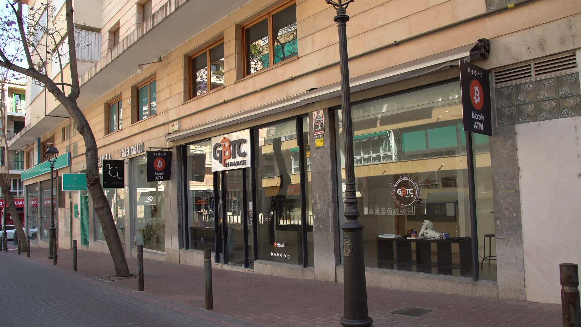 Grayscale Bitcoin Trust Finance Storefront Exterior View