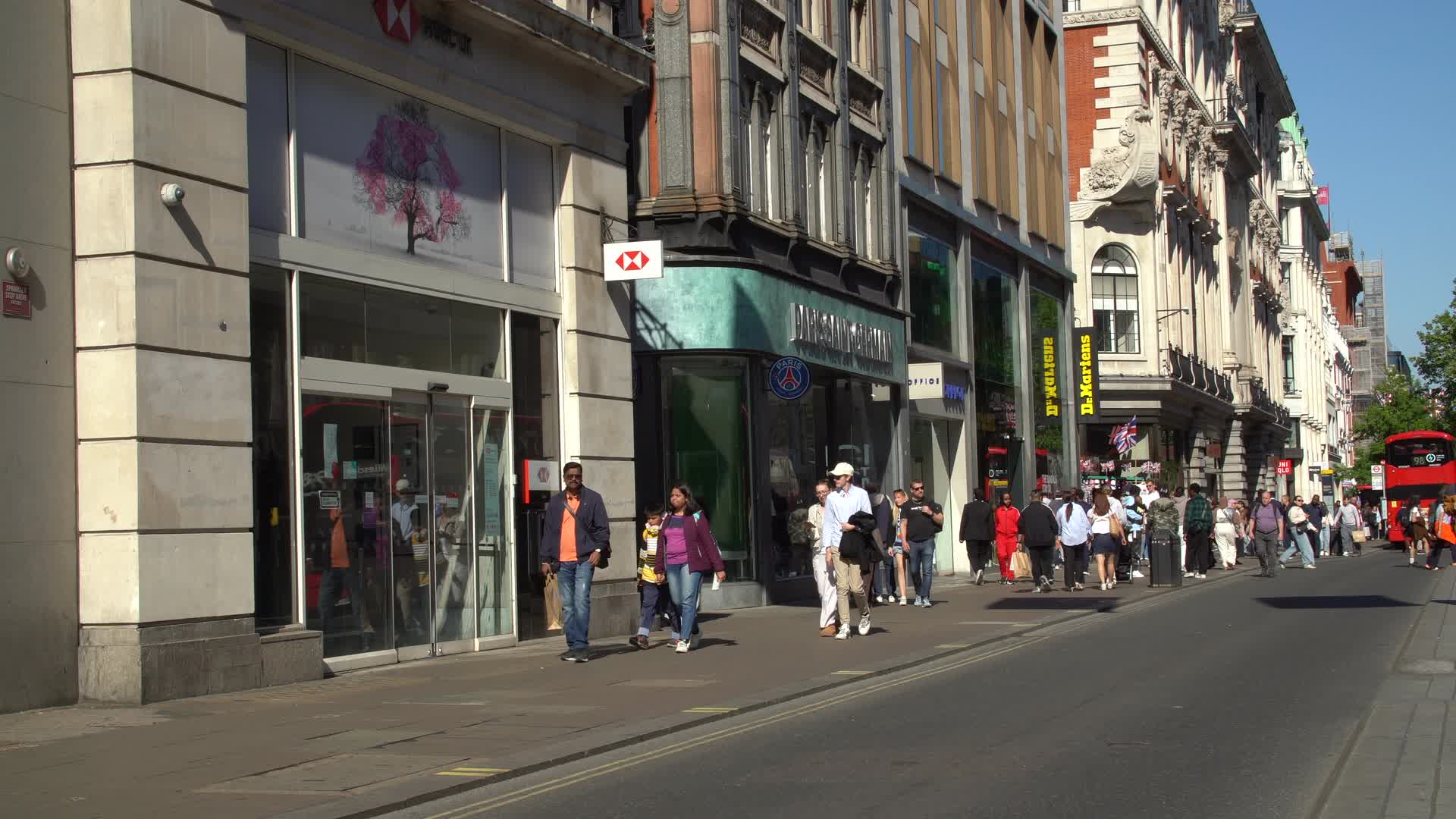 Busy Oxford Street Scene on a Sunny Day