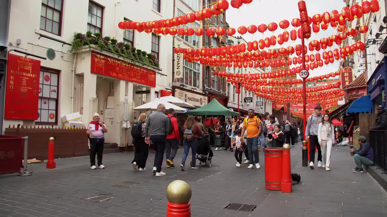 Vibrant Street Scene in Soho Chinatown