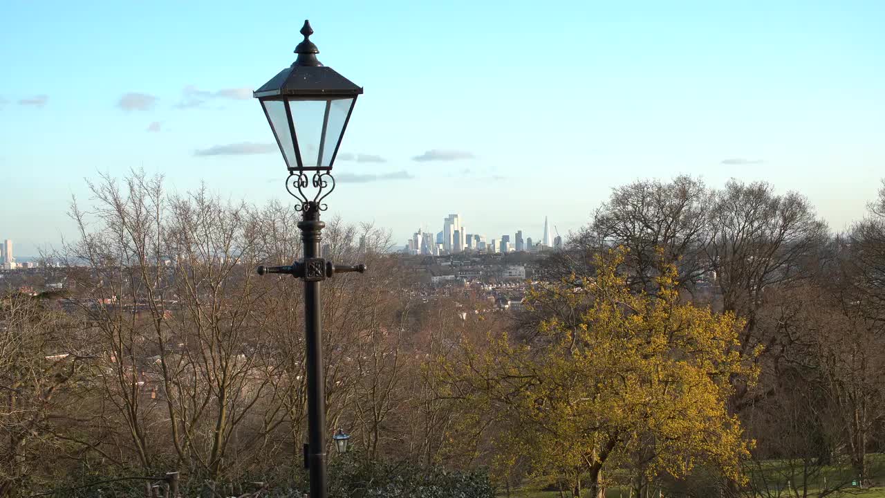 Scenic View of London Skyline from Park