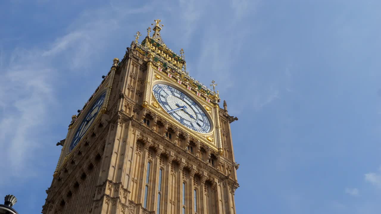 Big Ben Clock Tower on a Sunny Day in London