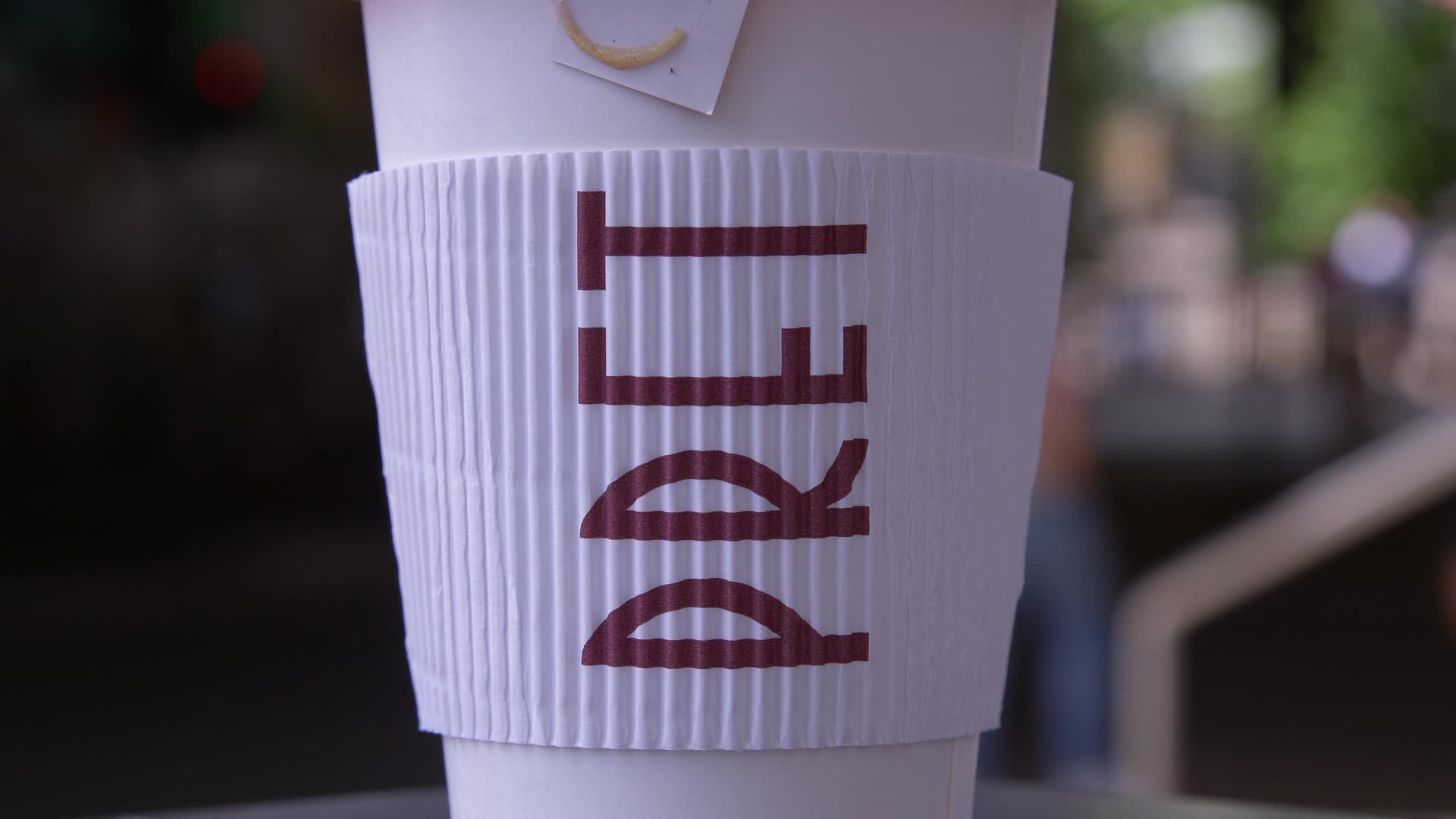 Close-Up of Pret A Manger Coffee Cup